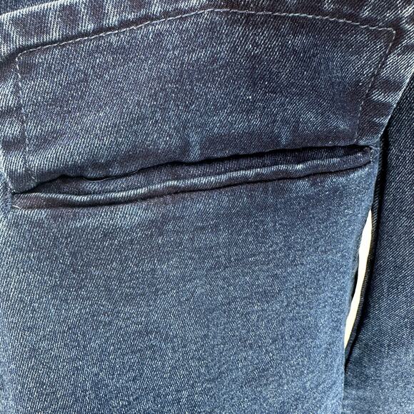 Bagatelle Denim Blazer WMNS M Dark Wash One Button Tailored Stretch Notch Collar - Picture 7 of 14